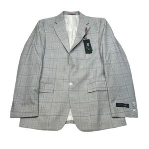 Tommy Hilfiger Glen Plaid Sport Coat Mens 38R 38‎ Grey Blue Modern-Fit $295 NEW